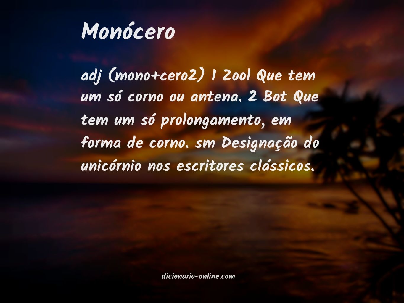 Significado de monócero