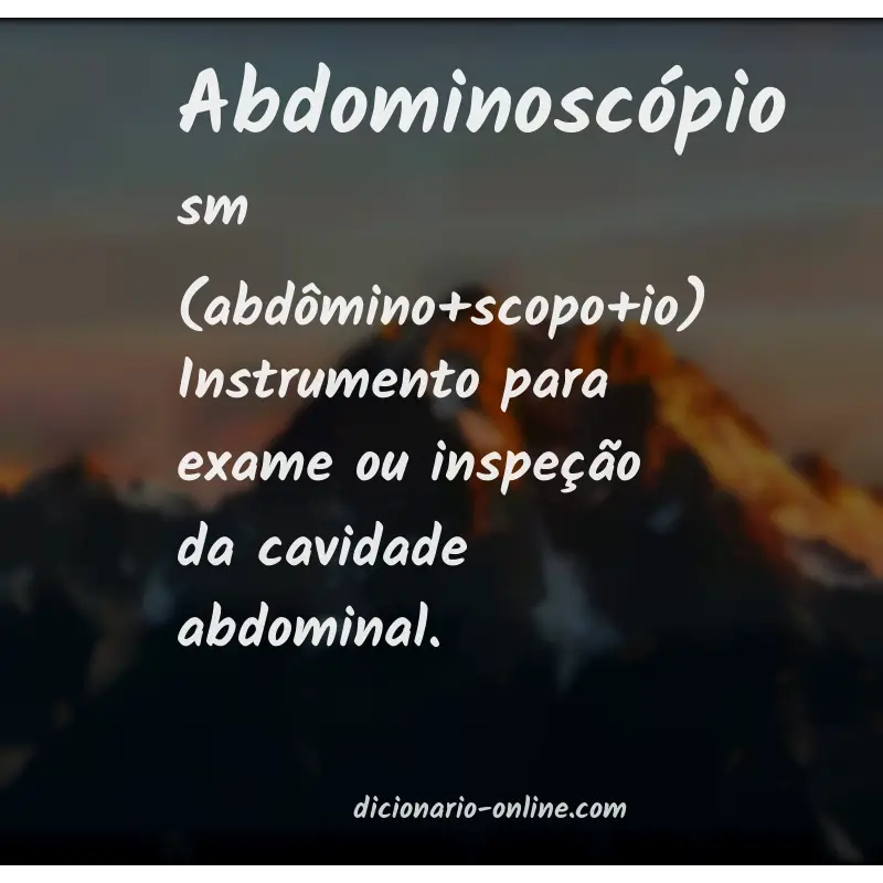 Significado de abdominoscópio