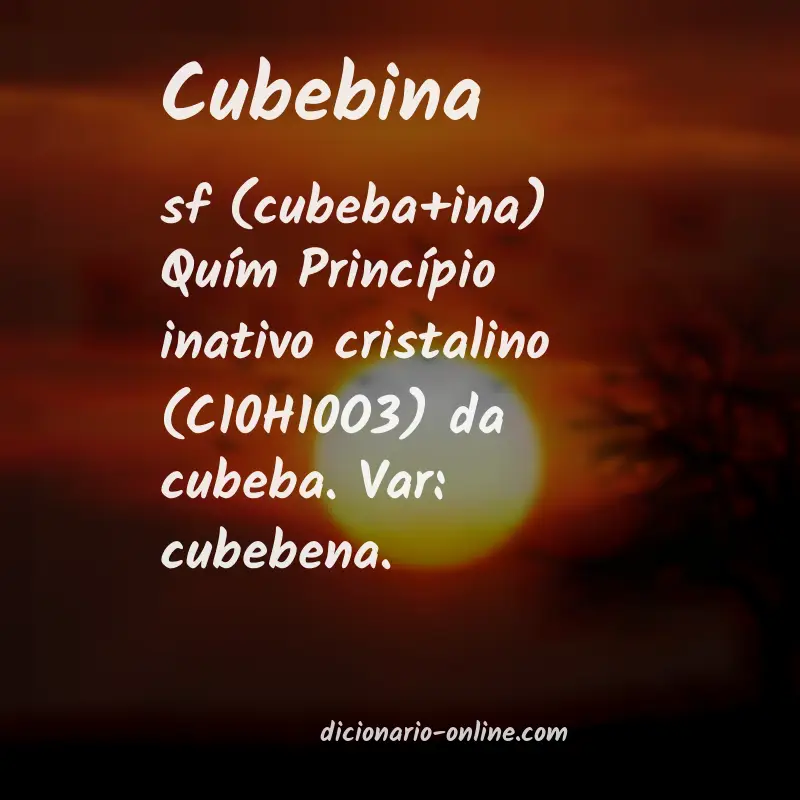 Significado de cubebina