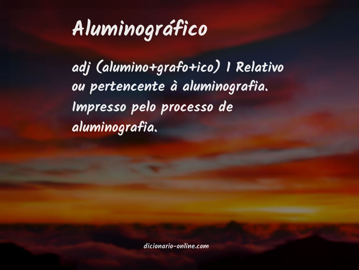 Significado de aluminográfico