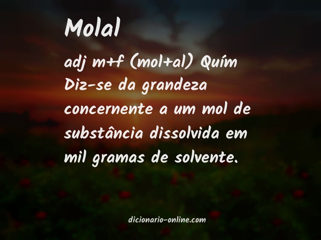 Significado de molal