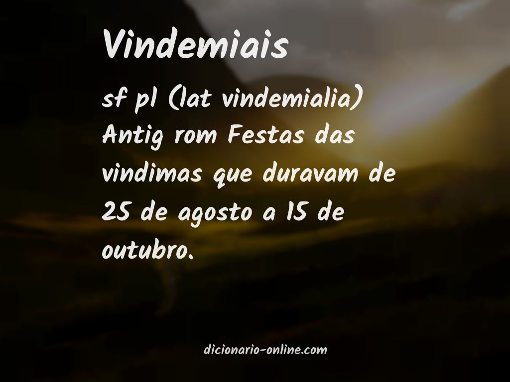 Significado de vindemiais