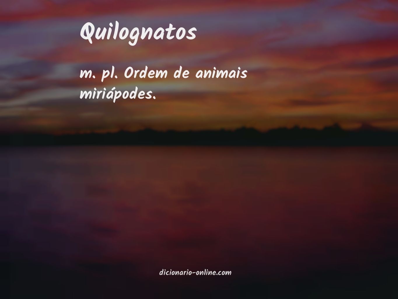 Significado de quilognatos