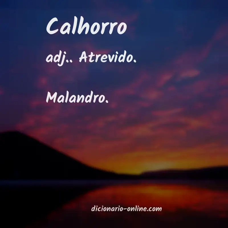 Significado de calhorro