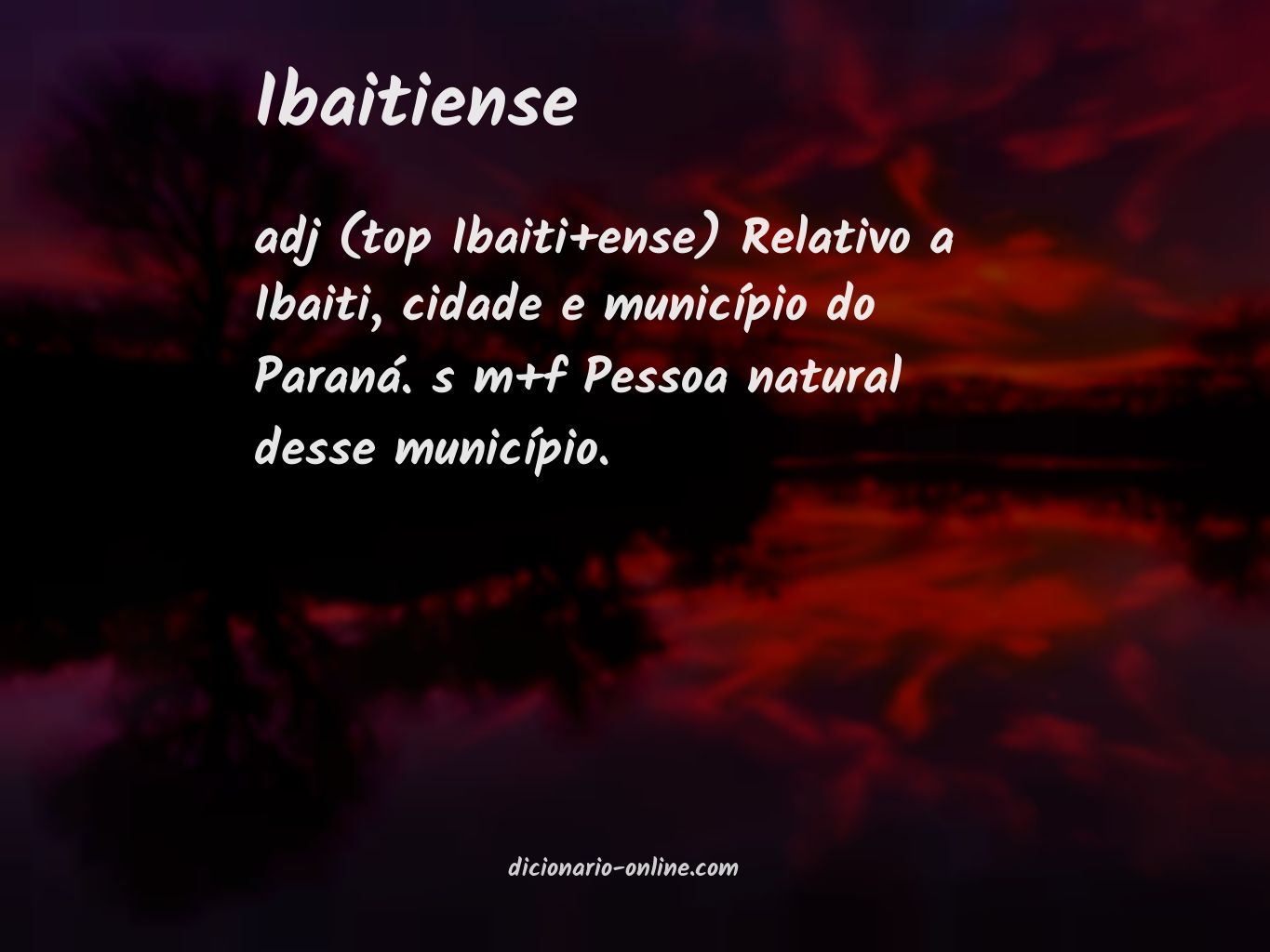 Significado de ibaitiense