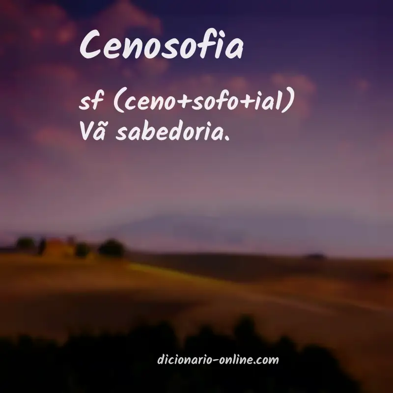 Significado de cenosofia