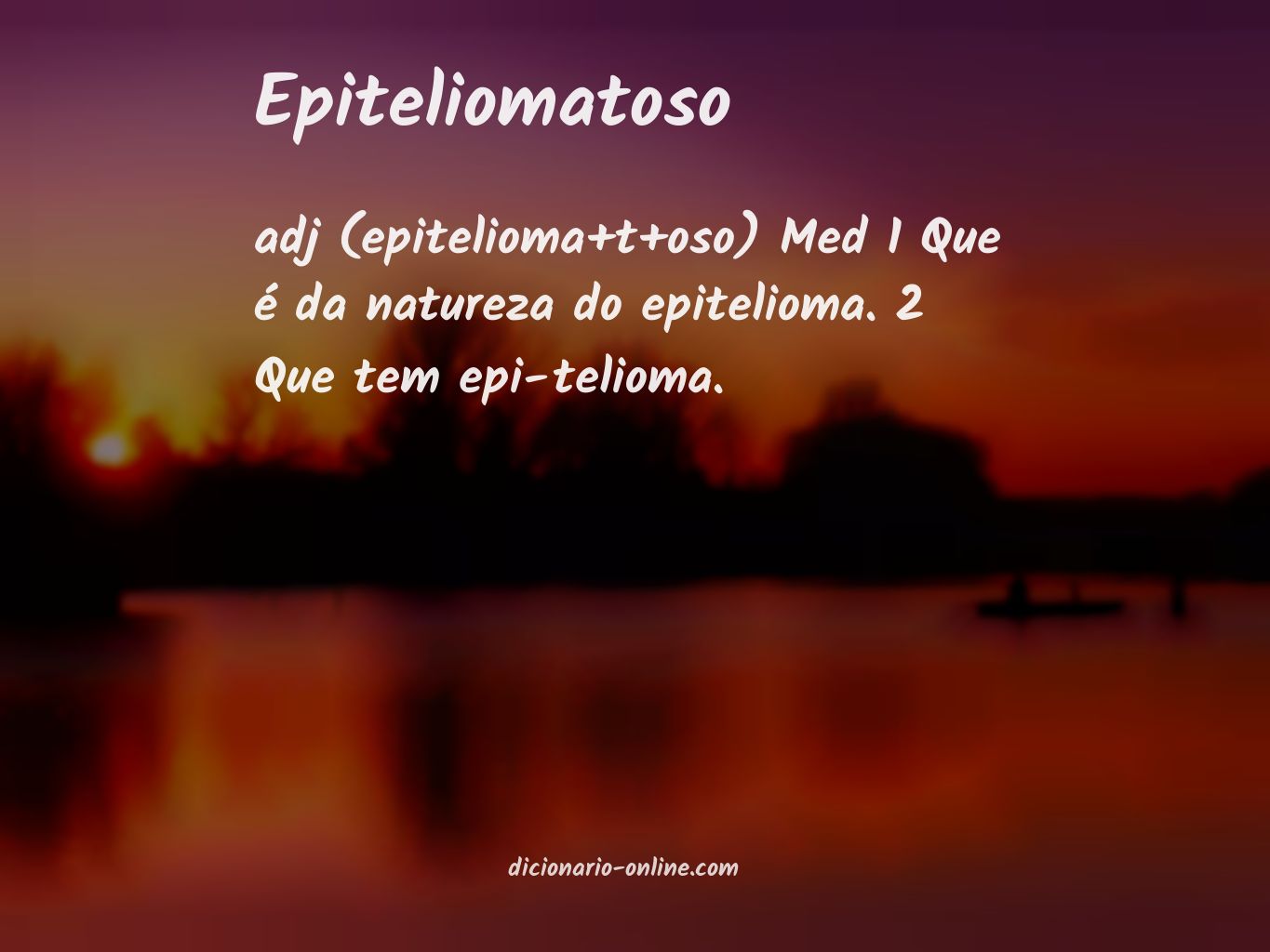 Significado de epiteliomatoso