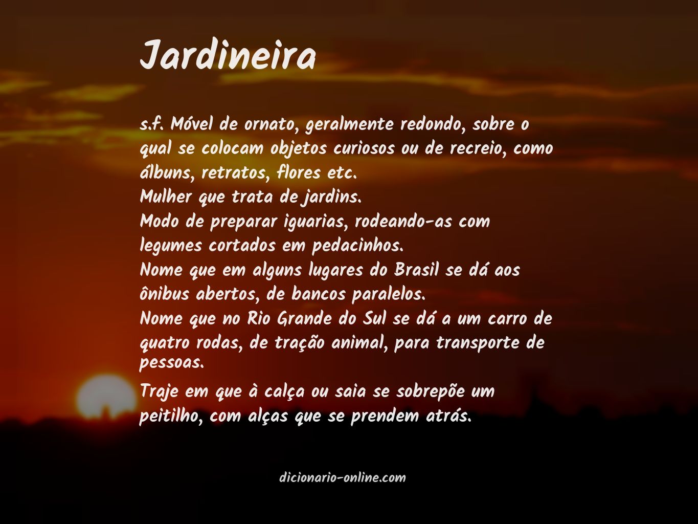 Significado de jardineira