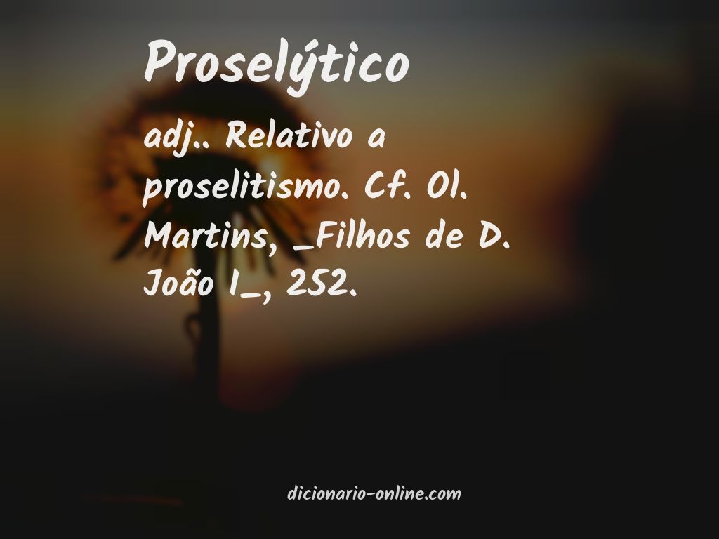 Significado de proselýtico