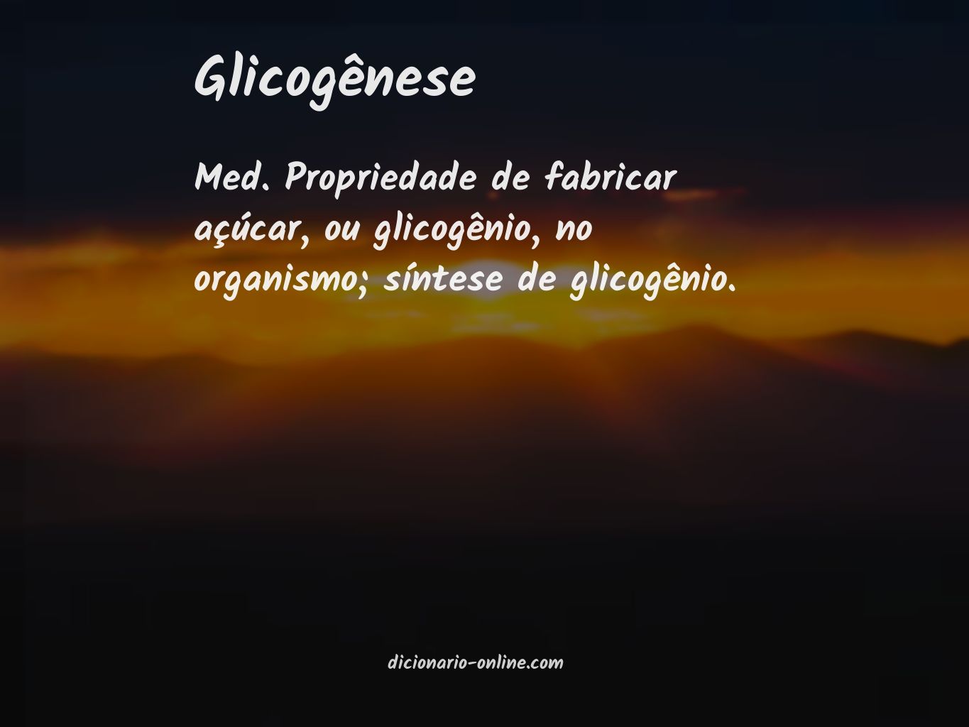 Significado de glicogênese