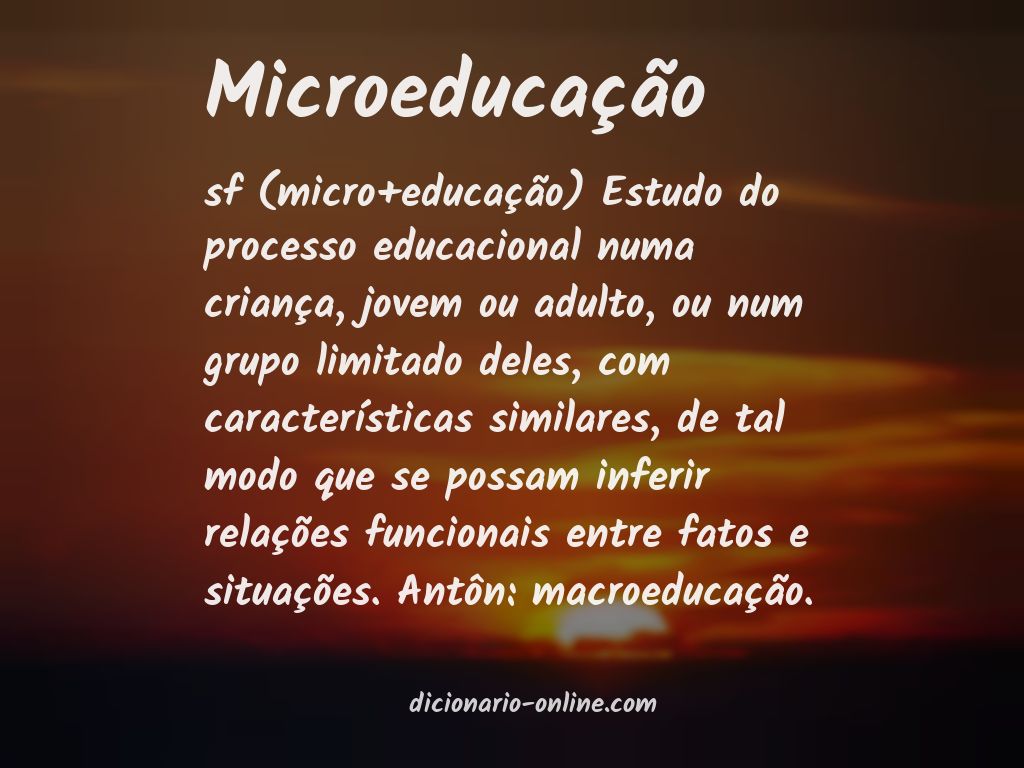 Significado de microeducação