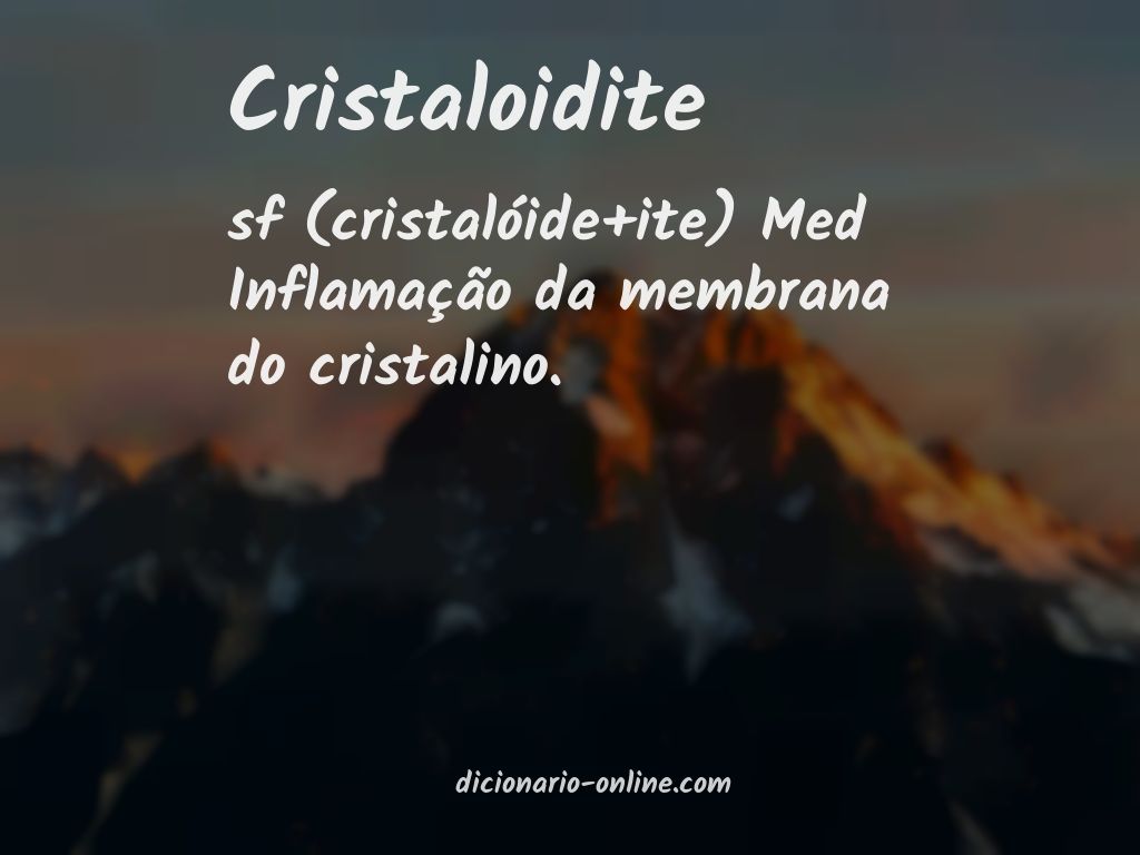 Significado de cristaloidite
