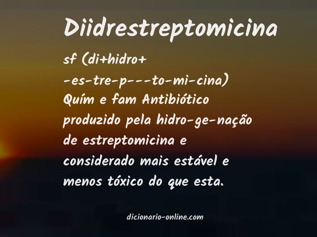 Significado de diidrestreptomicina