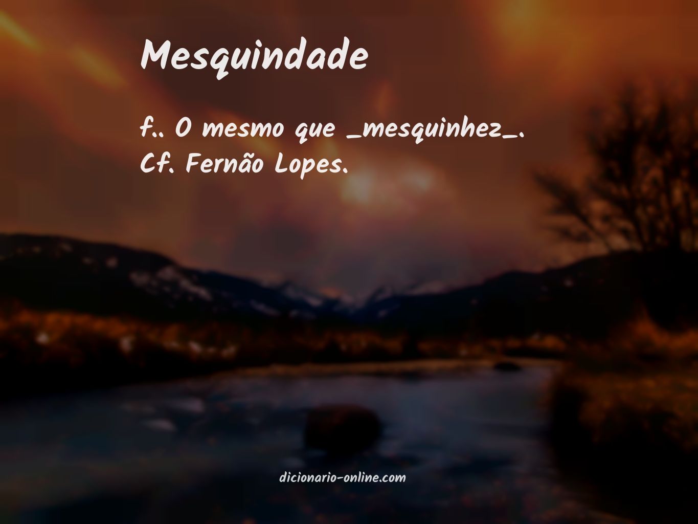 Significado de mesquindade