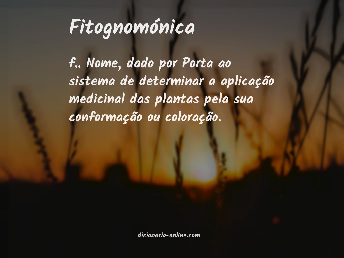 Significado de fitognomónica