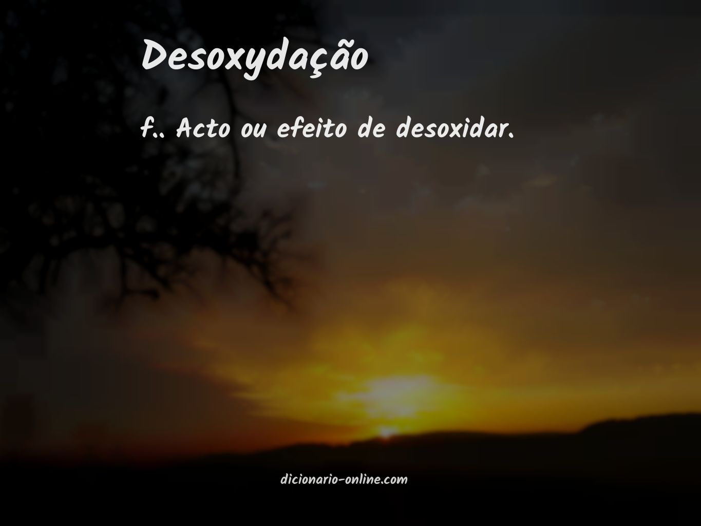 Significado de desoxydação