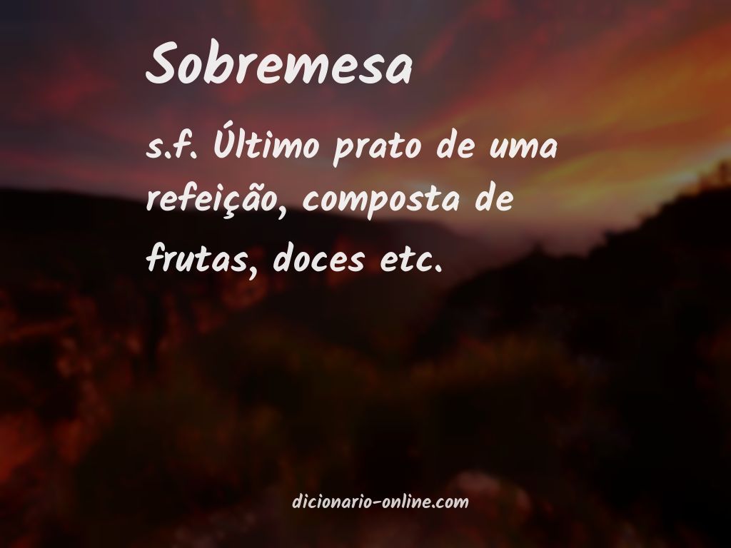 Significado de sobremesa