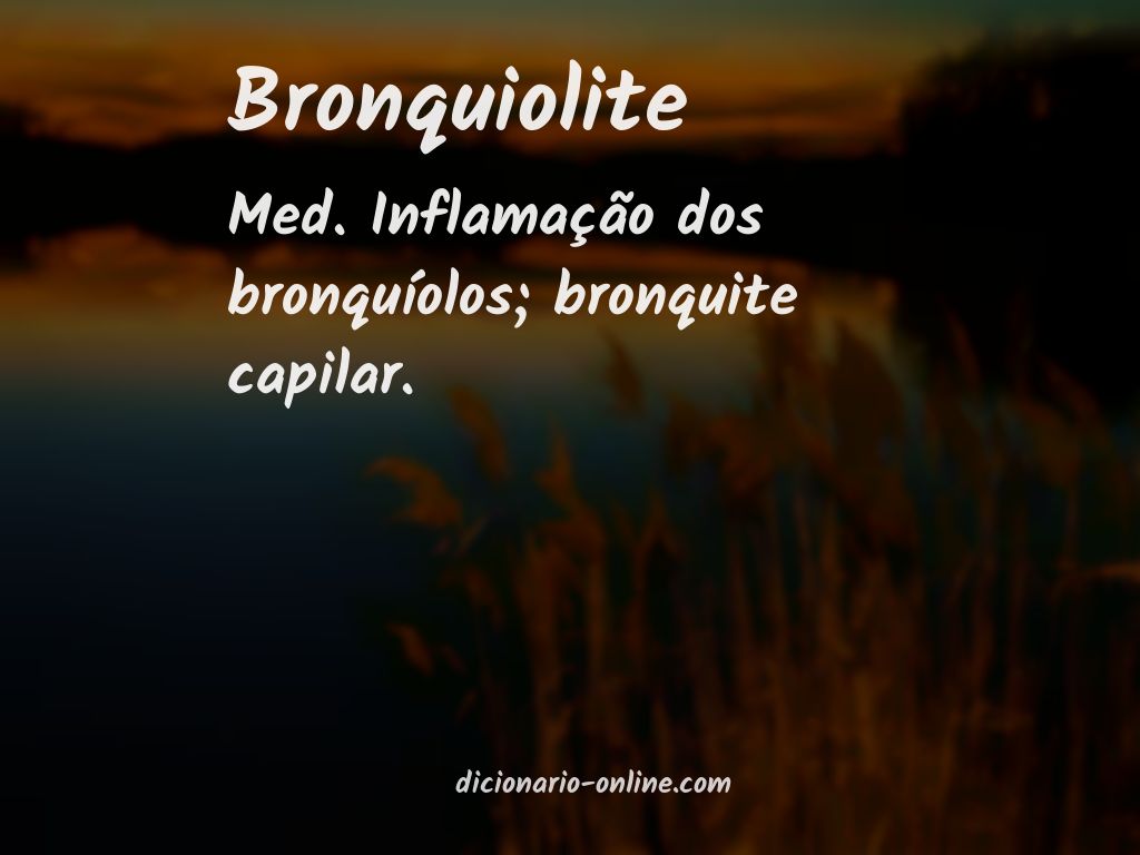 Significado de bronquiolite