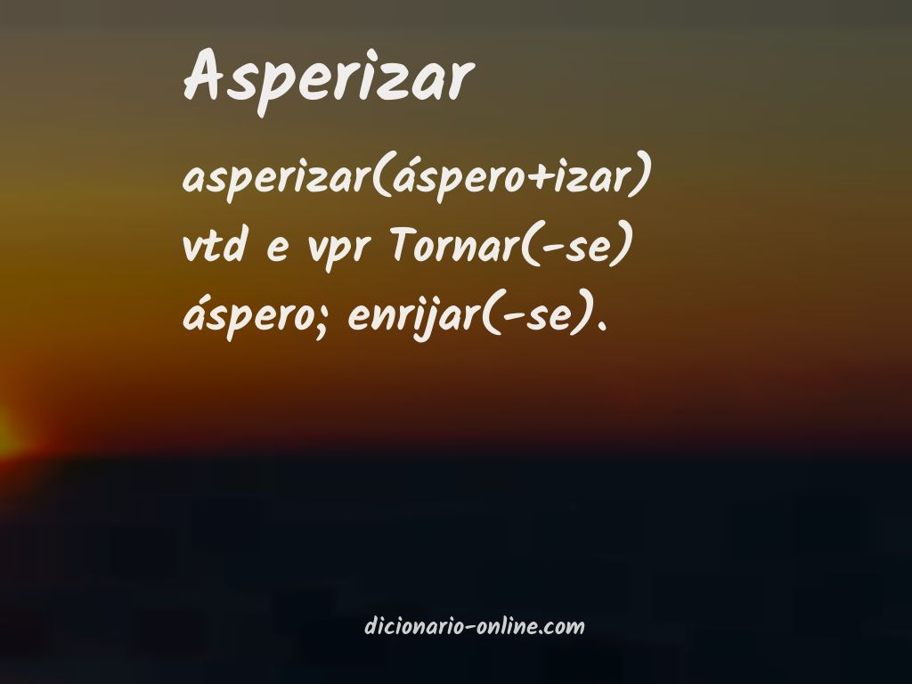 Significado de asperizar