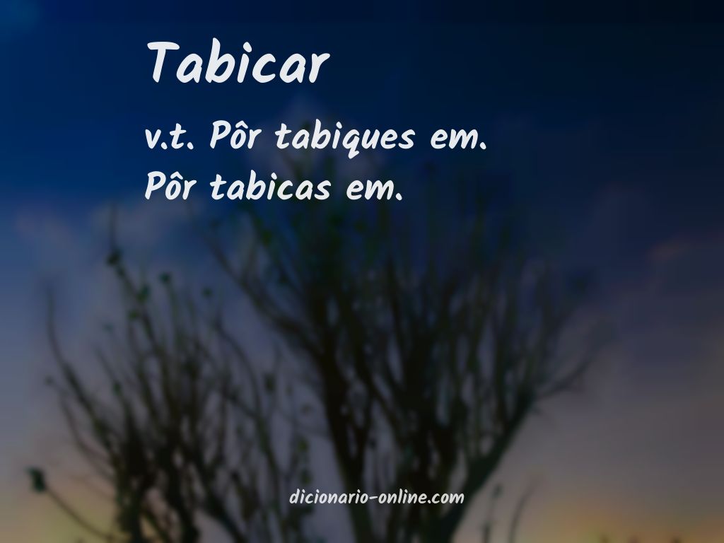 Significado de tabicar