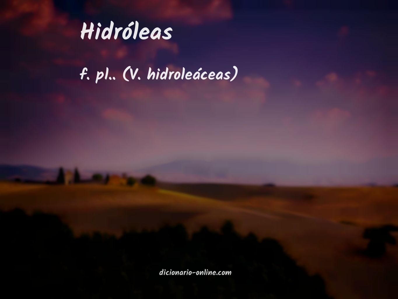 Significado de hidróleas