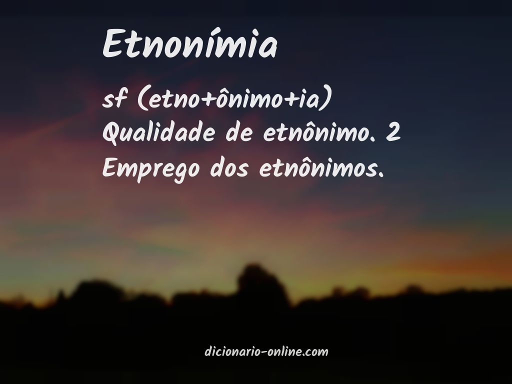 Significado de etnonímia