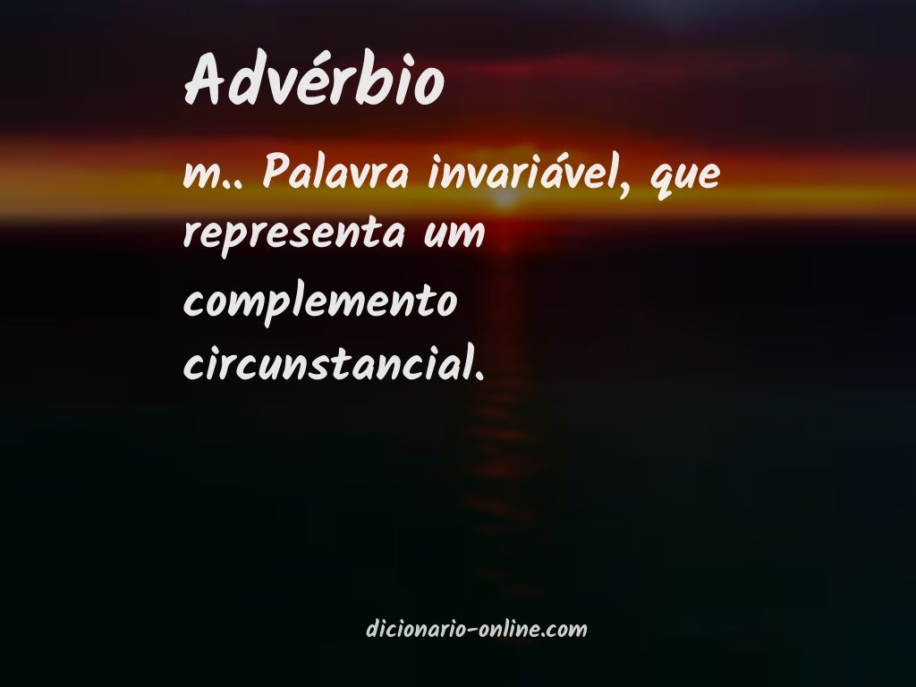 Significado de advérbio