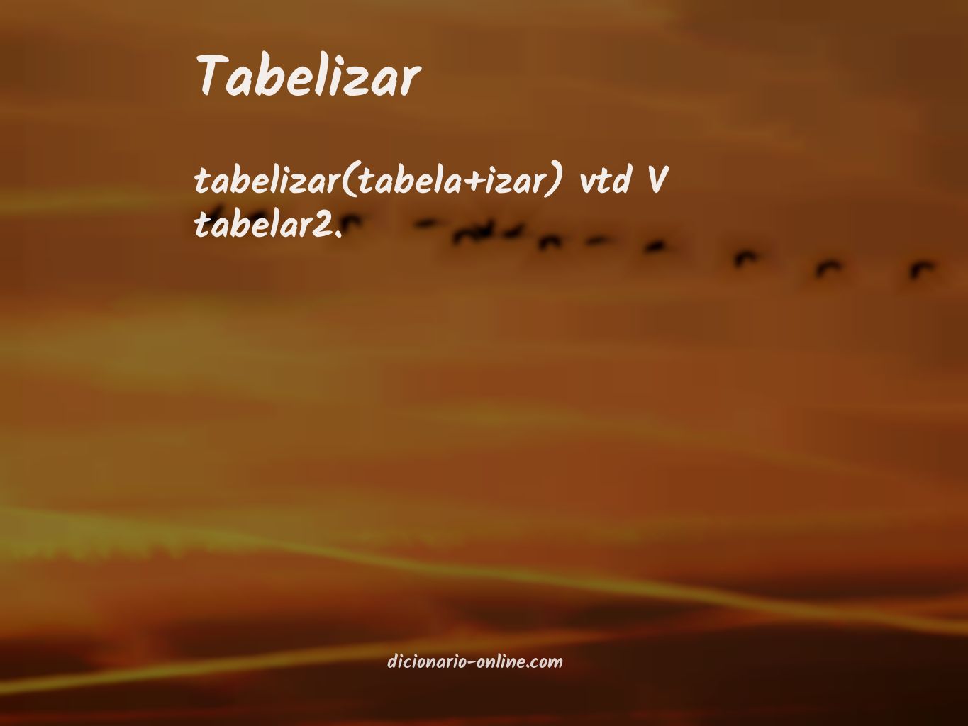 Significado de tabelizar