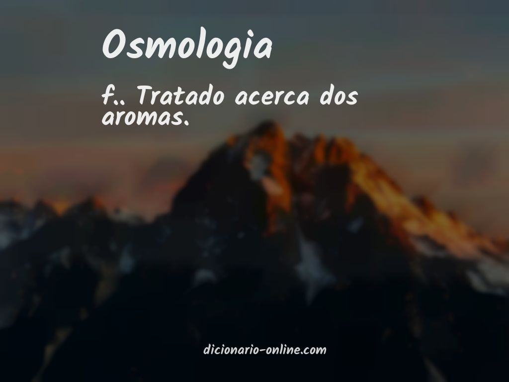 Significado de osmologia