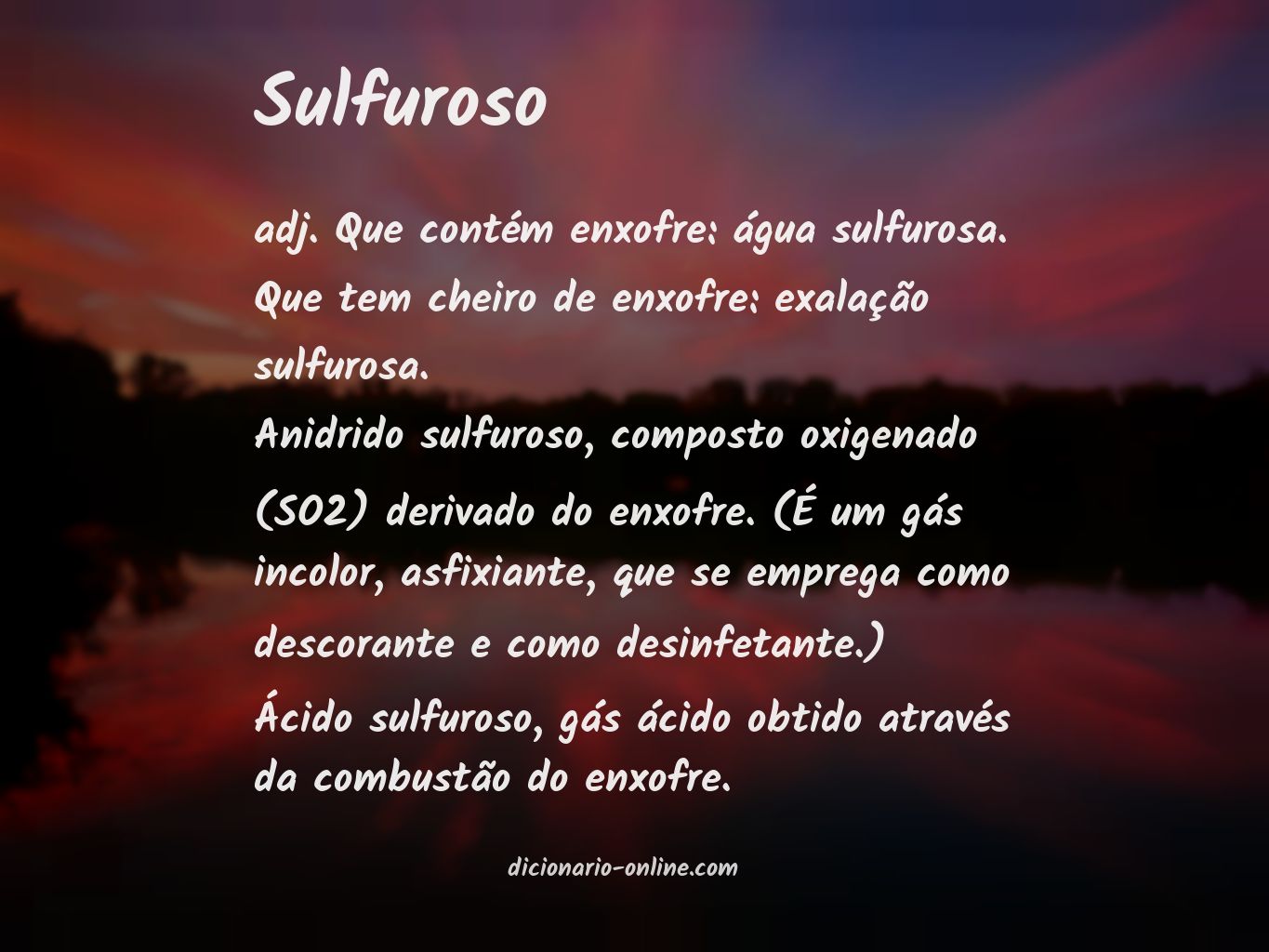 Significado de sulfuroso