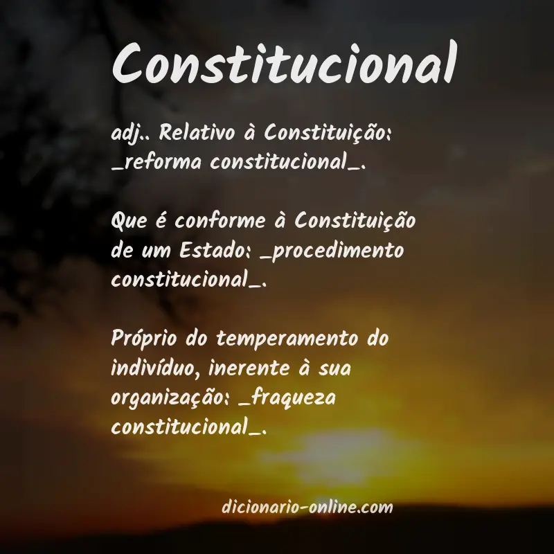 Significado de constitucional