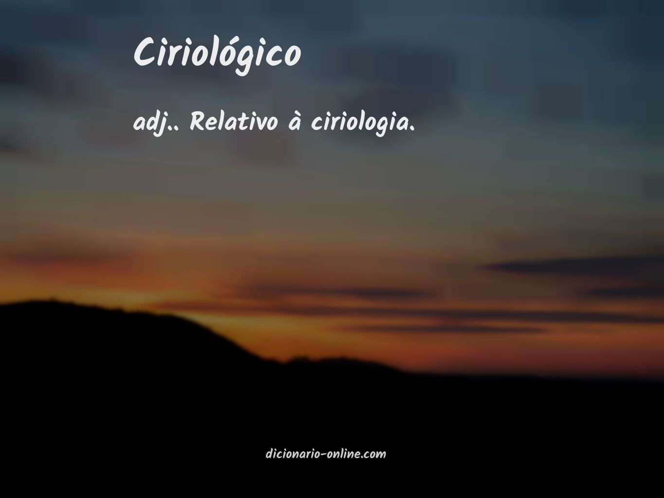 Significado de ciriológico