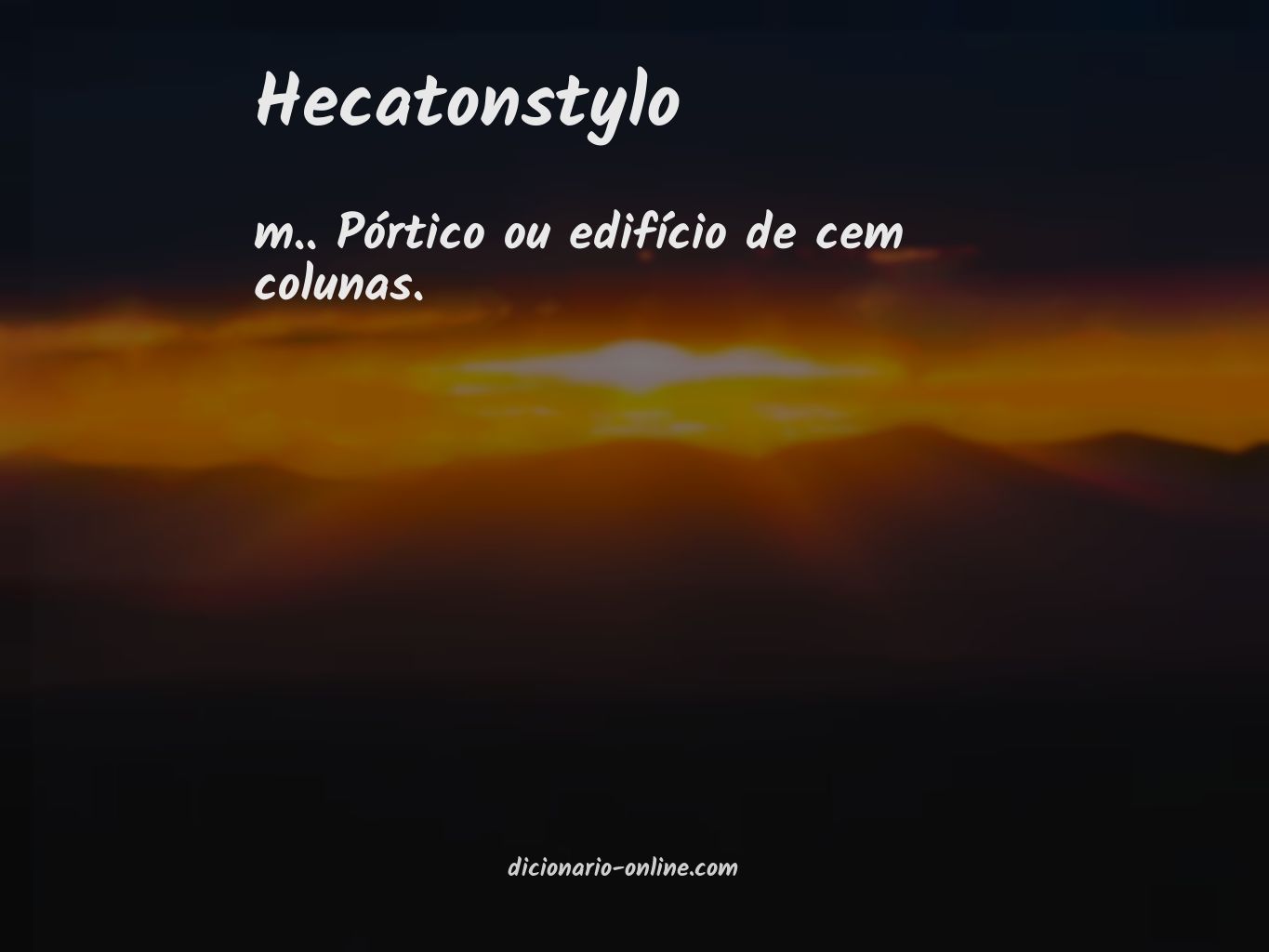 Significado de hecatonstylo