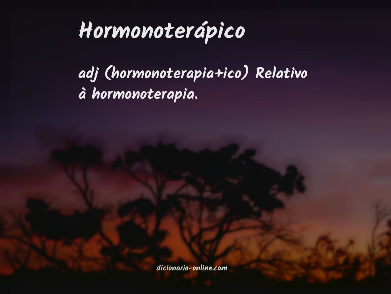 Significado de hormonoterápico