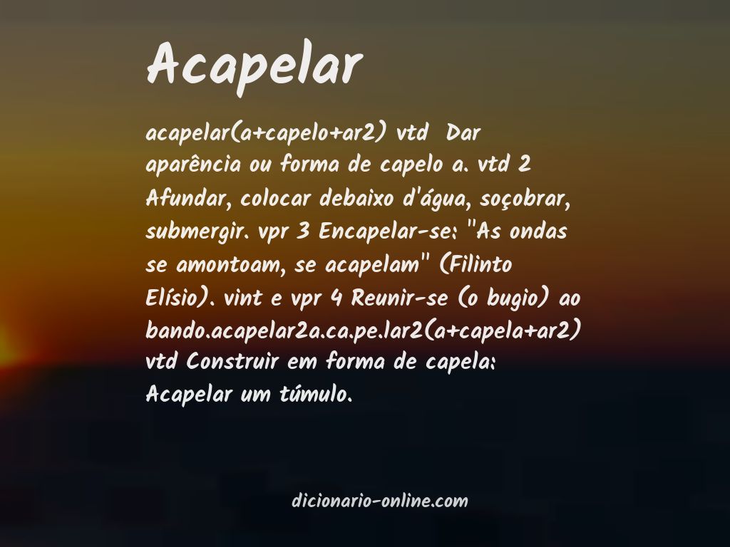 Significado de acapelar