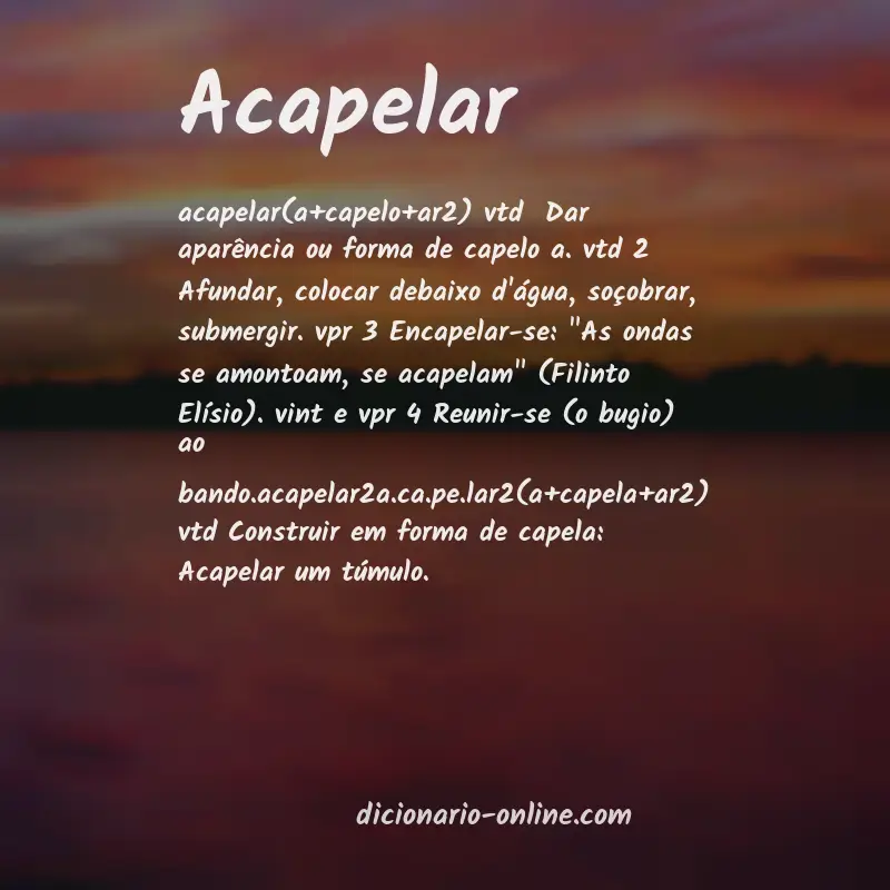 Significado de acapelar