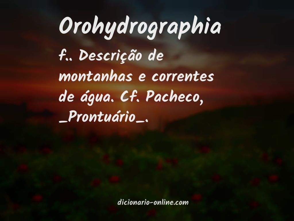 Significado de orohydrographia