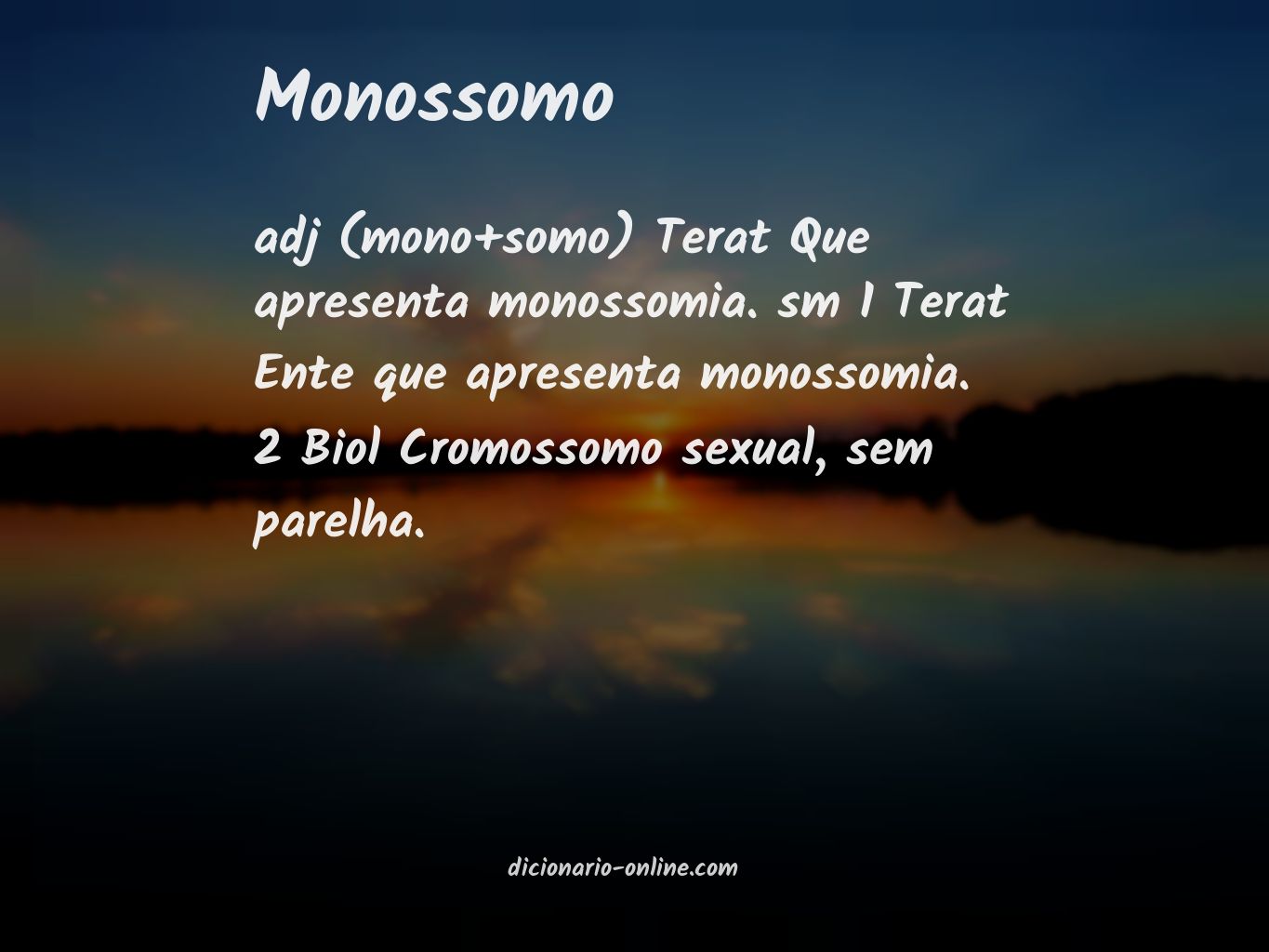 Significado de monossomo