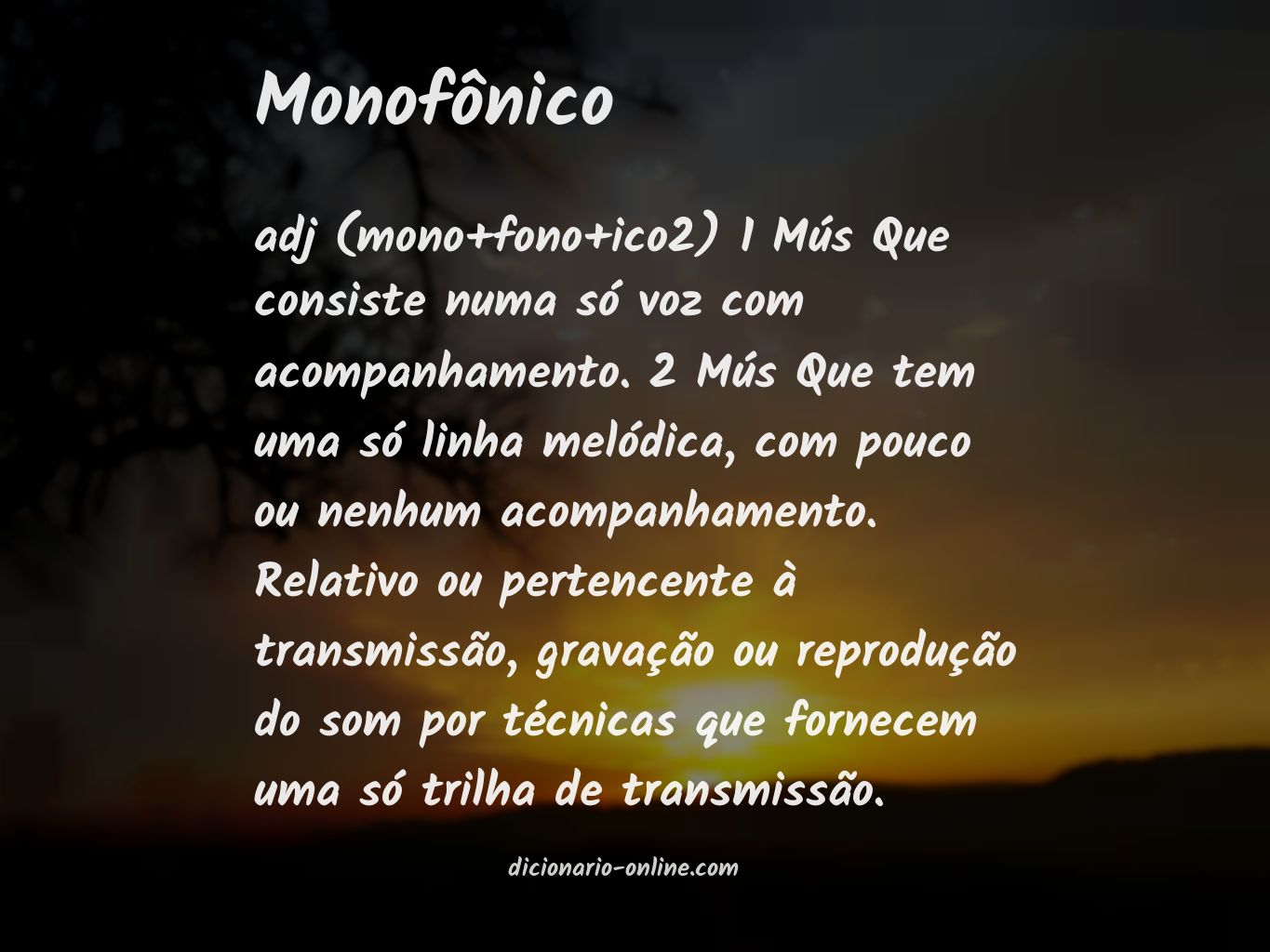 Significado de monofônico