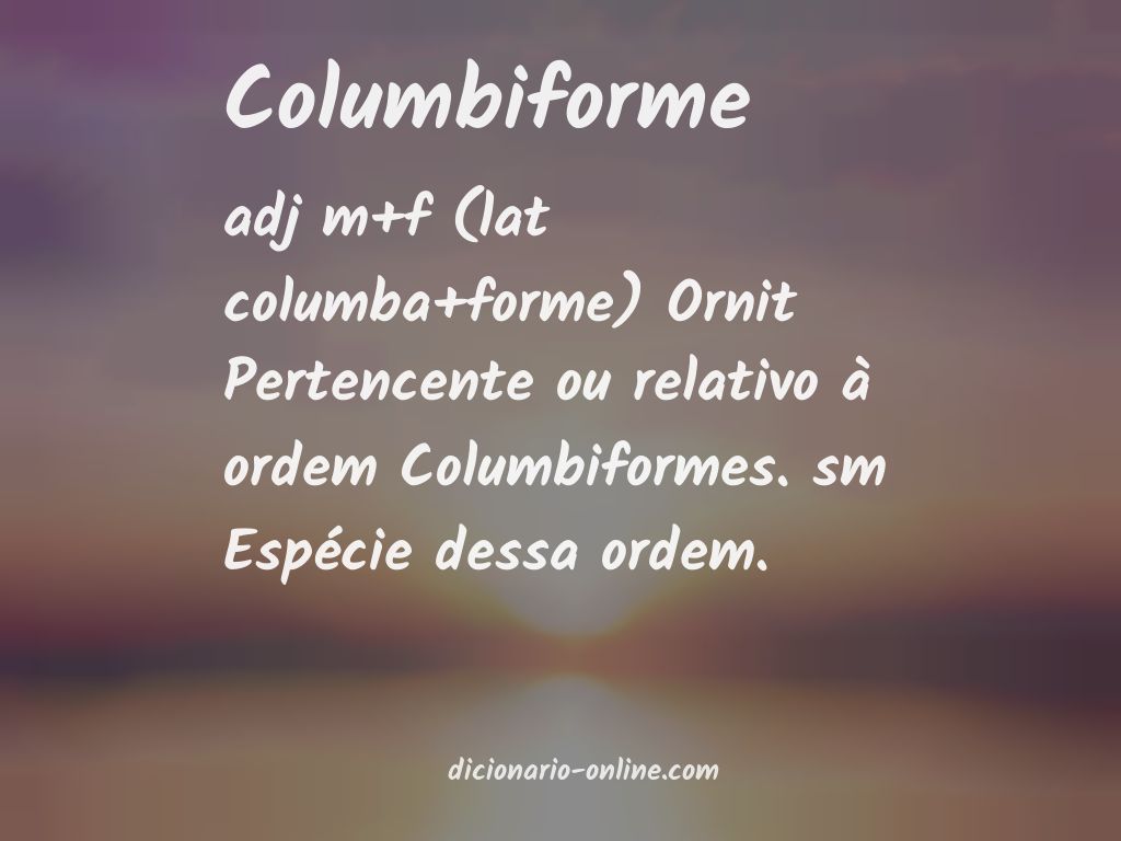 Significado de columbiforme