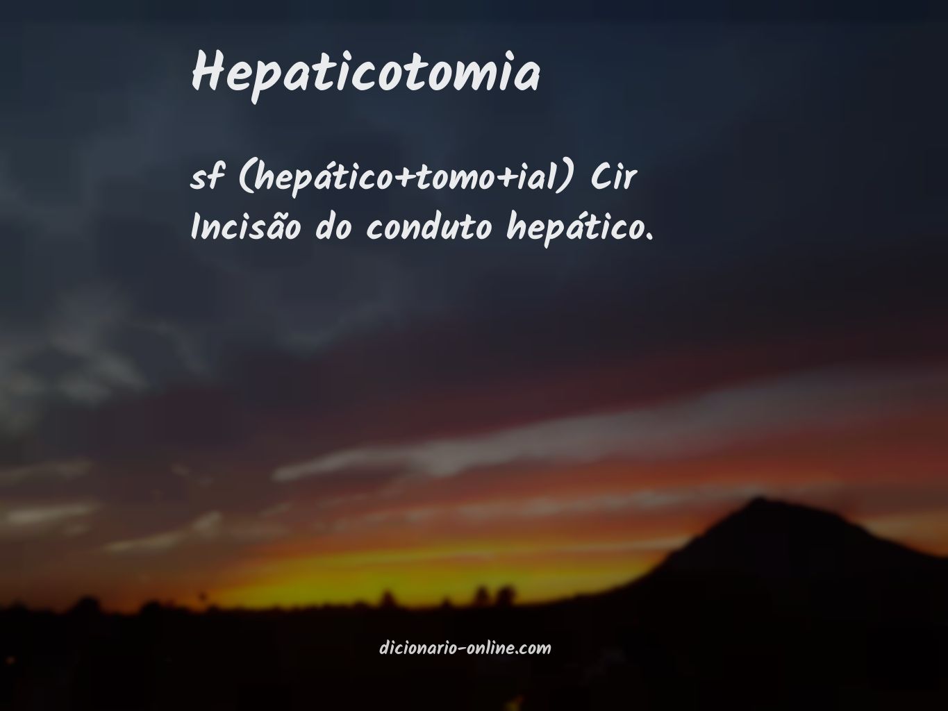 Significado de hepaticotomia