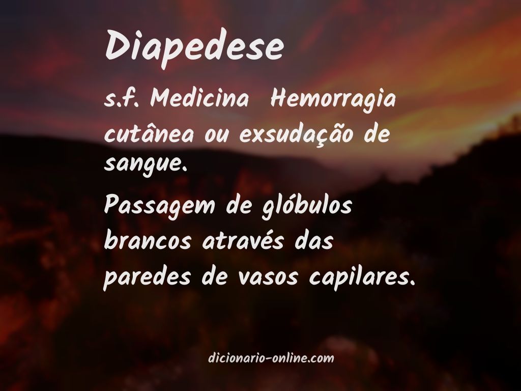 Significado de diapedese