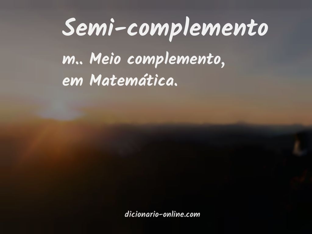 Significado de semi-complemento