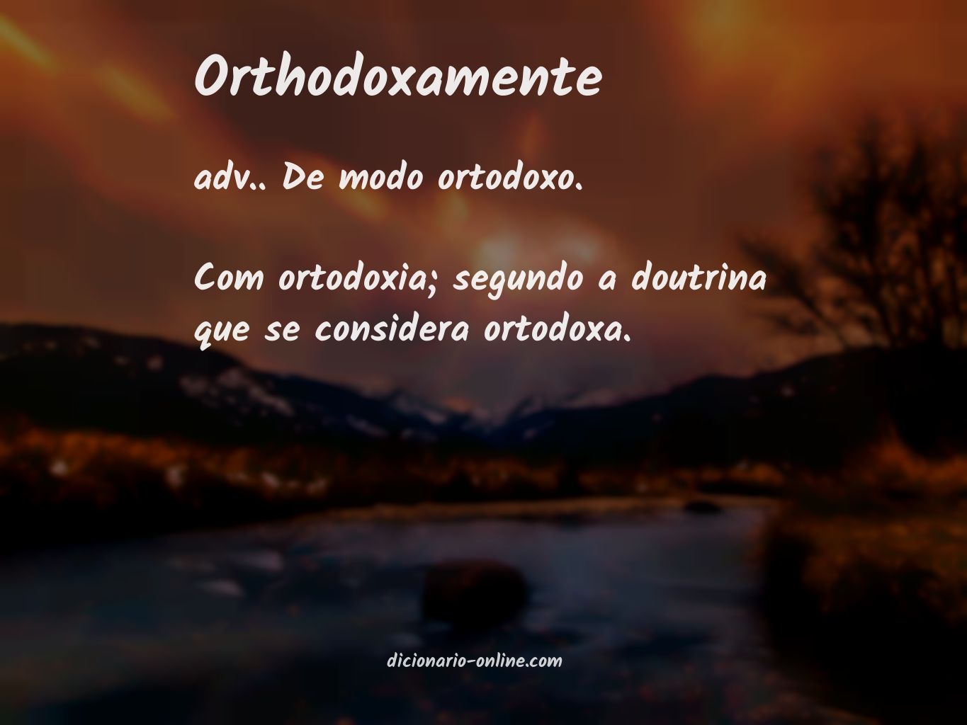 Significado de orthodoxamente