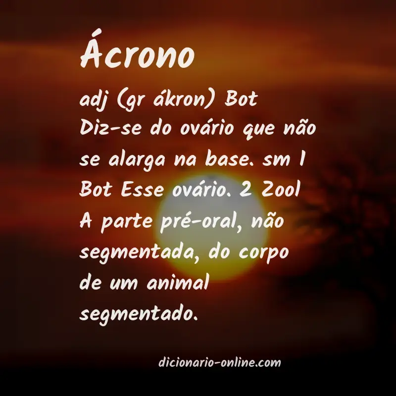 Significado de ácrono