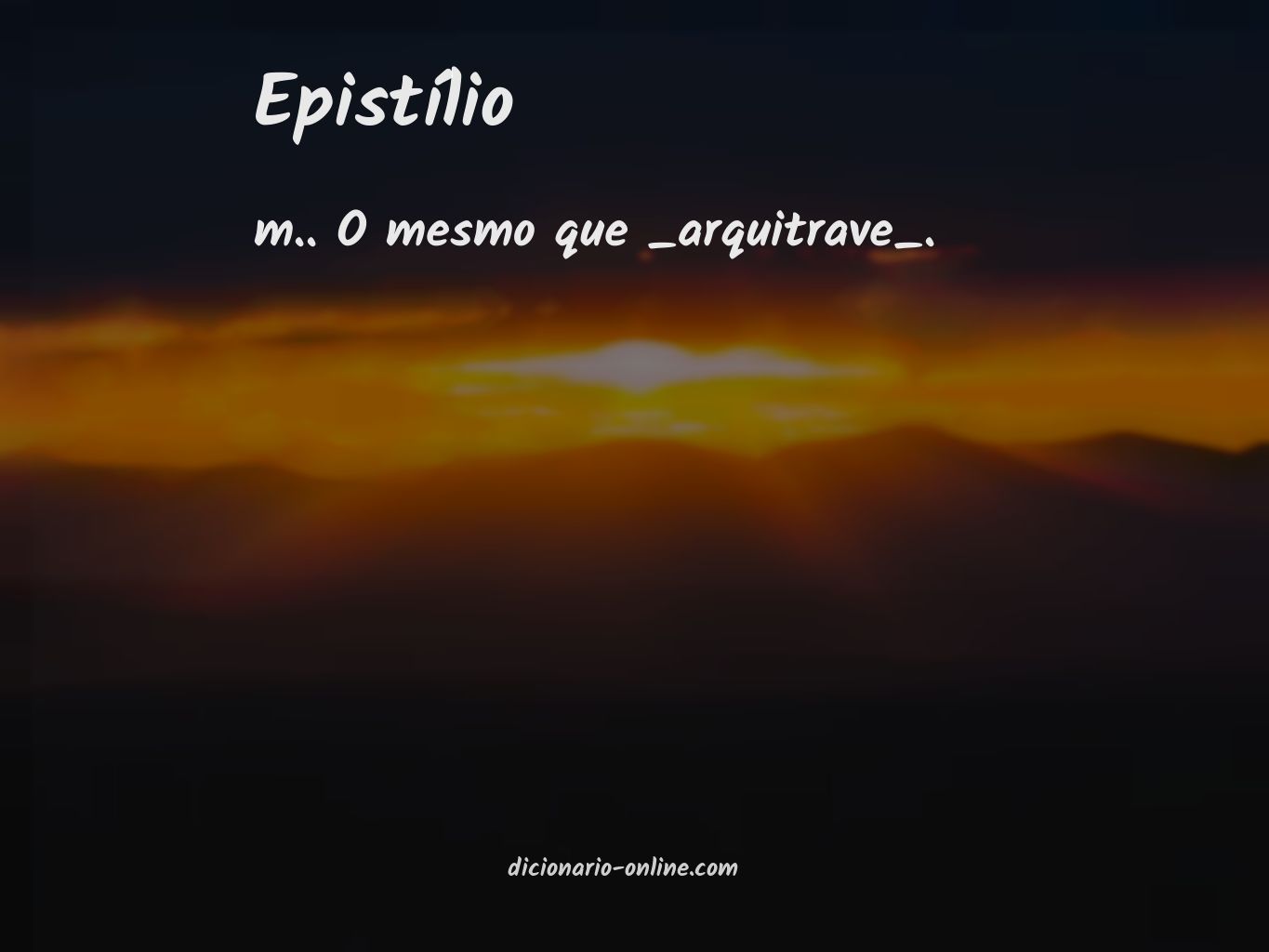 Significado de epistílio