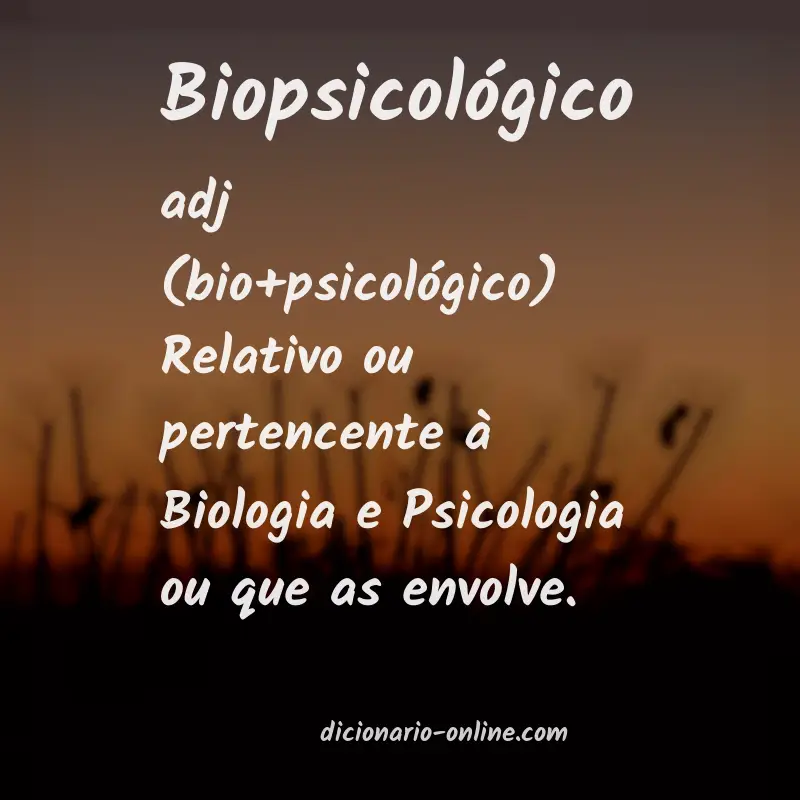 Significado de biopsicológico