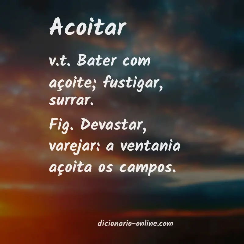Significado de acoitar