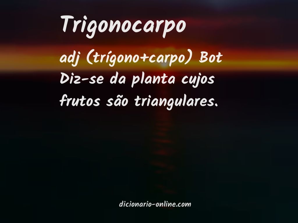 Significado de trigonocarpo