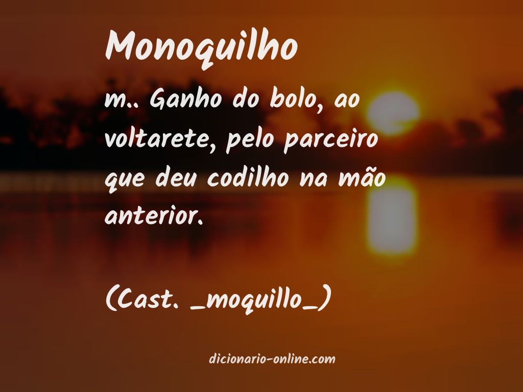 Significado de monoquilho